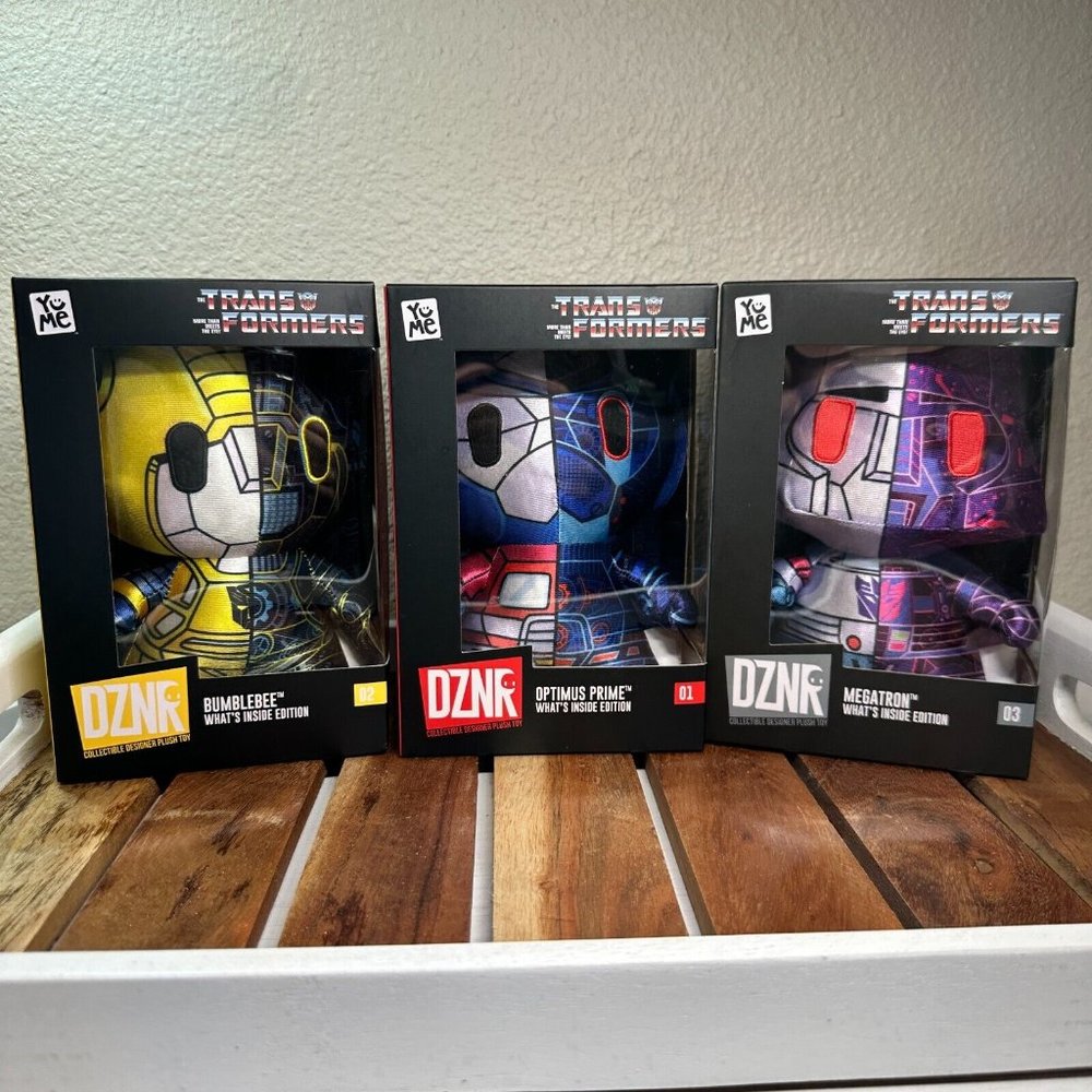 Transformers DZNR Set Optimus Prime, Bumblebee,Megatron Plush What’s Inside